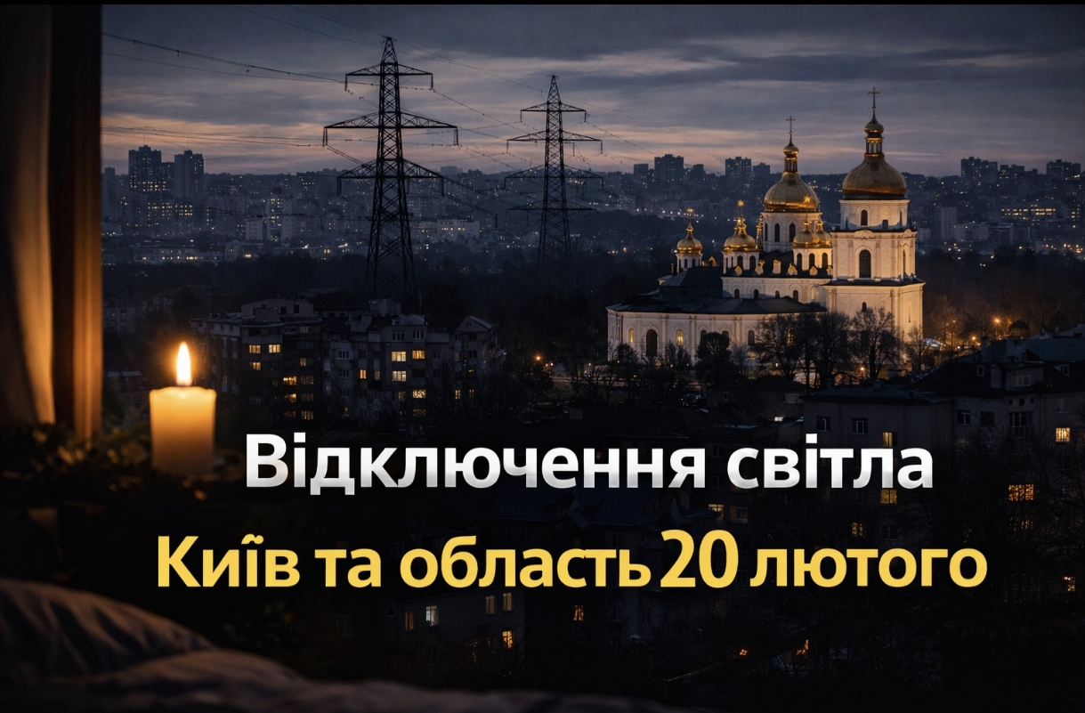 Коли не буде світла у Києві та області 20 лютого 2026: графіки відключень