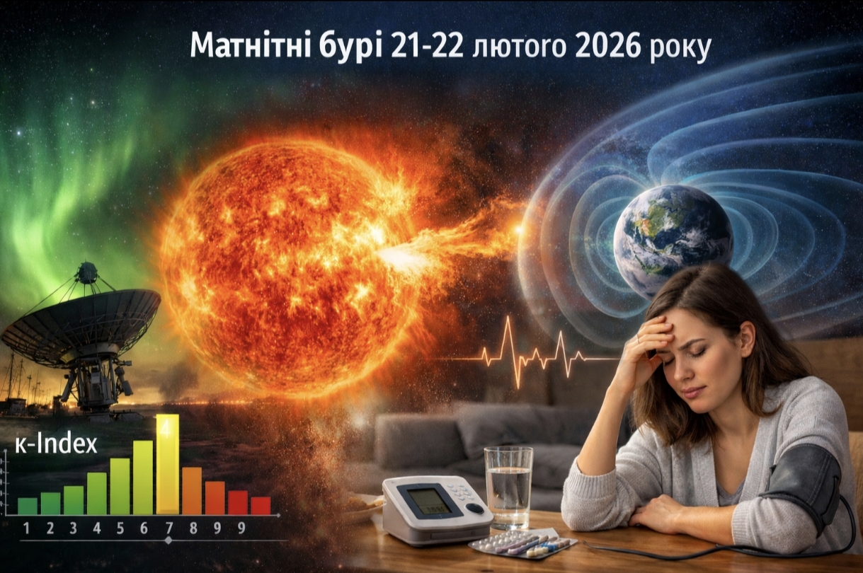 Магнітні бурі 21-22 лютого 2026 року: який К-індекс сьогодні та чи вплине сонячна активність на самопочуття