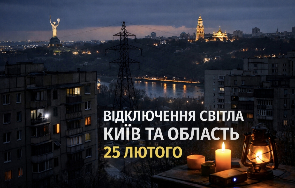 Графіки відключення світла Київ та область 25 лютого: актуальна інформація