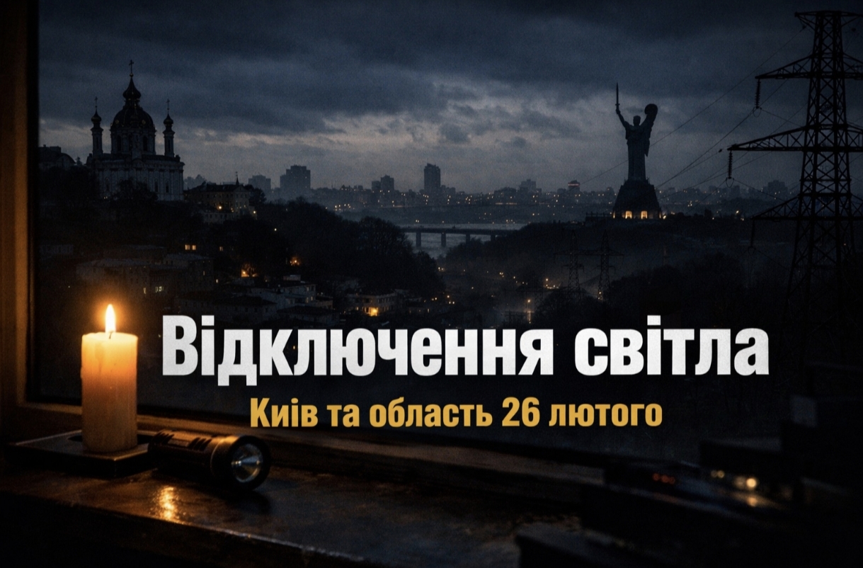 Коли не буде світла у Києві та області 26 лютого 2026: графіки відключень