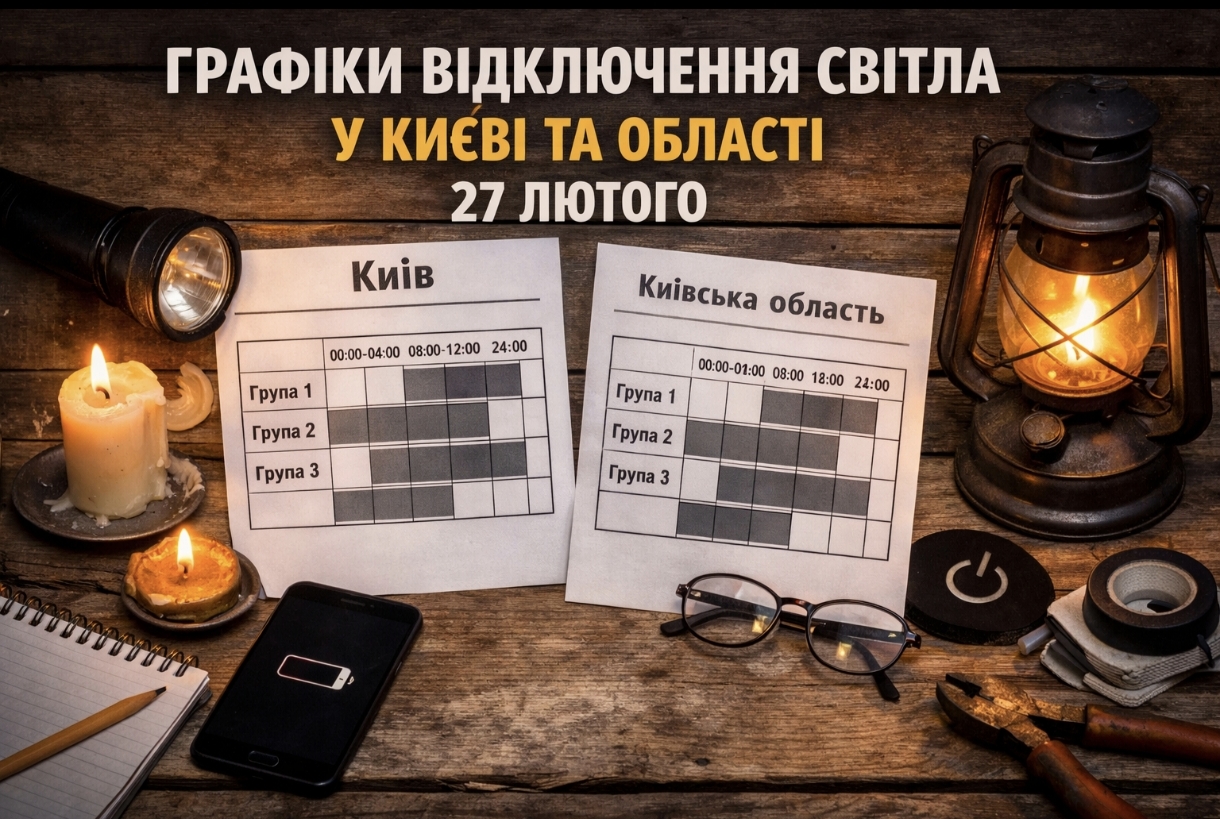 Коли не буде світла у Києві та області 27 лютого 2026: графіки відключень