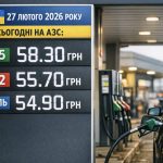 Ціни на бензин в Україні 27 лютого 2026 року — скільки коштує літр А-95, А-92 та дизель на АЗС сьогодні