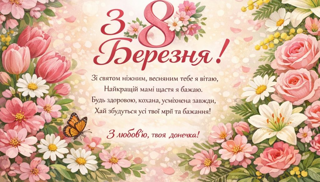 Привітання з 8 березня мамі: милі картинки, СМС, побажання прозою та листівки українською