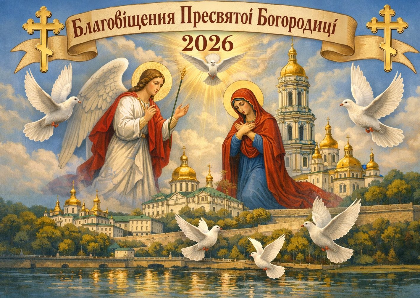 Благовіщення Пресвятої Богородиці 2026: картинки, СМС, побажання прозою та листівки українською