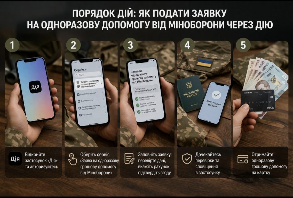 Як оформити одноразову допомогу військовим через Дію у 2026 році
