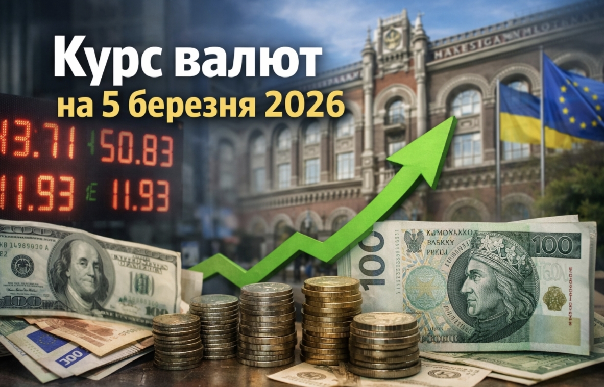 Курс валют на 5.03.2026 — скільки коштують долар, євро і злотий