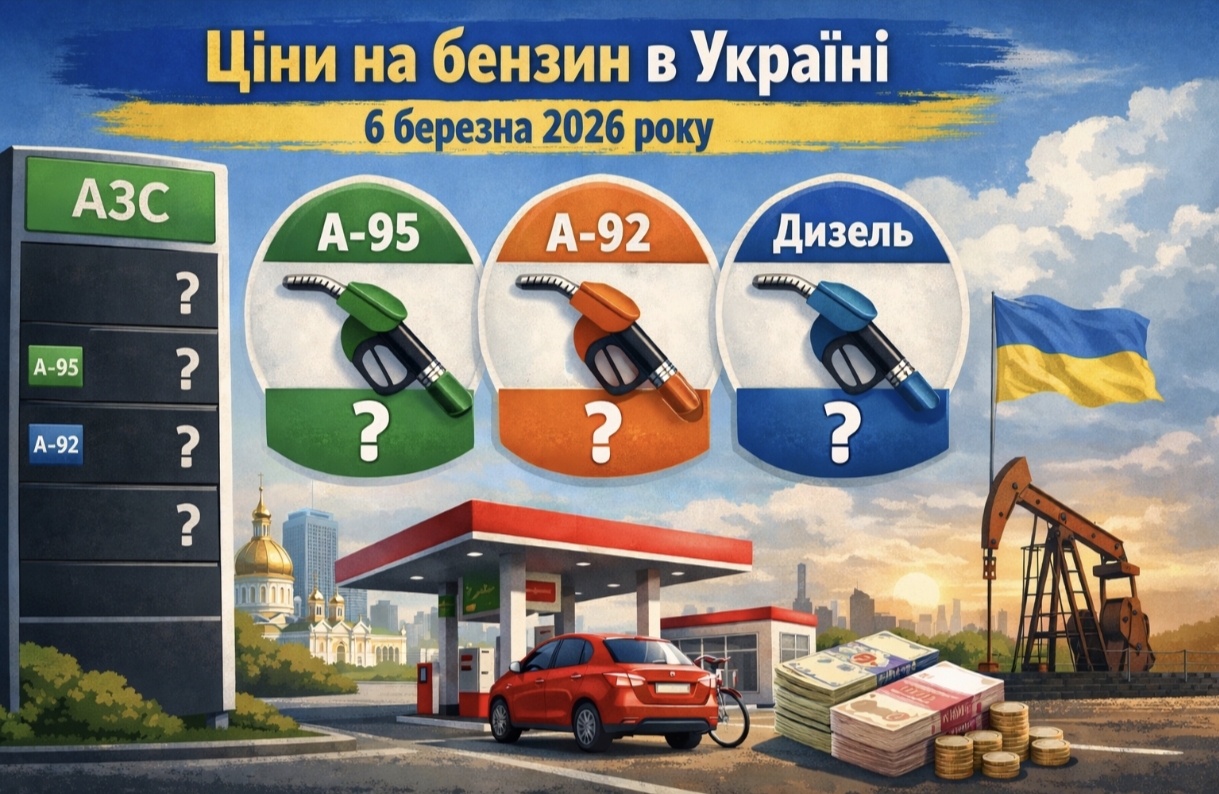 Ціни на бензин в Україні 6 березня 2026 року — скільки коштує літр А-95, А-92 та дизель на АЗС сьогодні