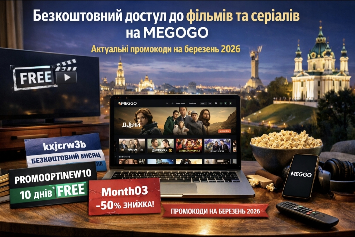 Промокоди MEGOGO 2026: як отримати 30 днів безкоштовного перегляду фільмів та серіалів