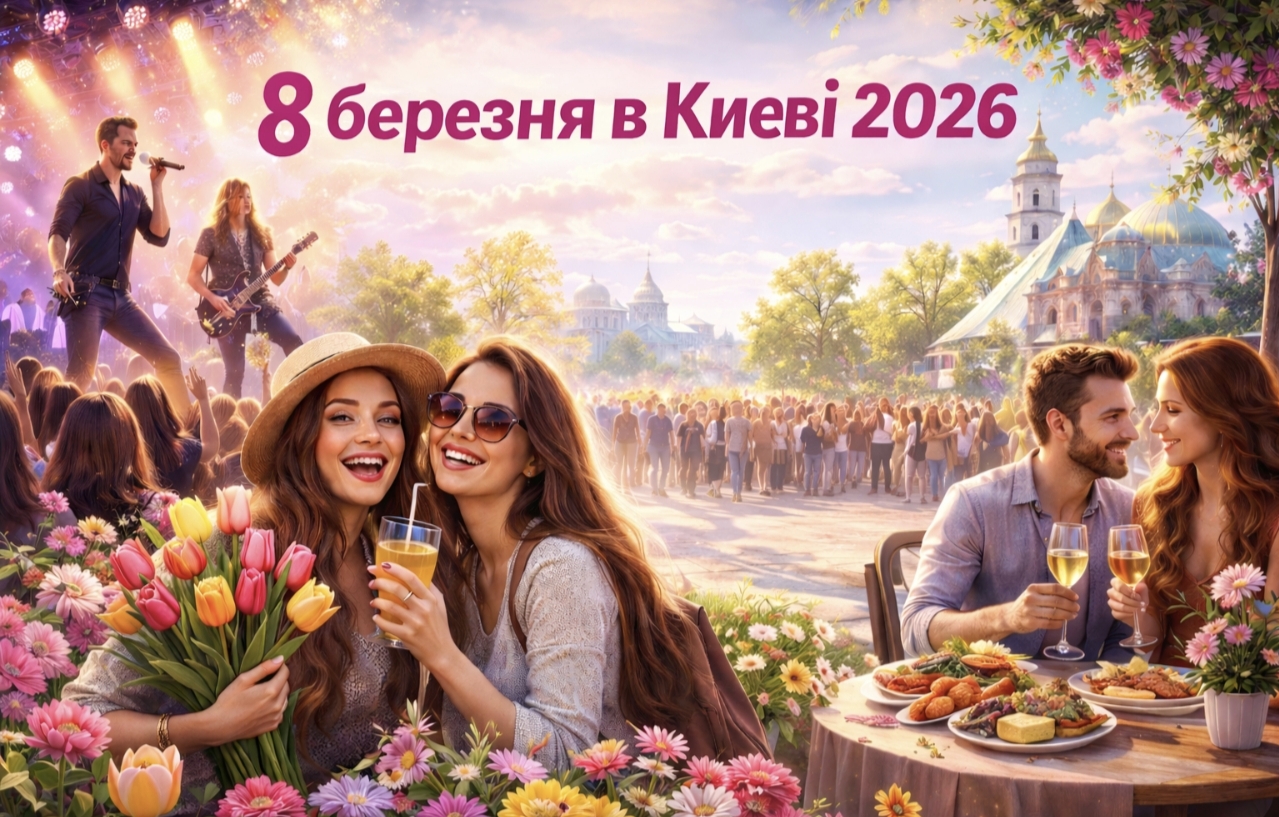 Куди піти 8 березня в Києві 2026: концерти, святкові бранчі, романтичні локації та події до Міжнародного жіночого дня