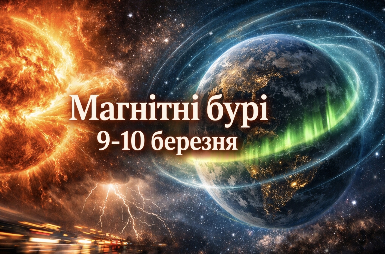 Магнітні бурі 9–10 березня 2026: який K-індекс очікується та як сонячна активність може вплинути на самопочуття