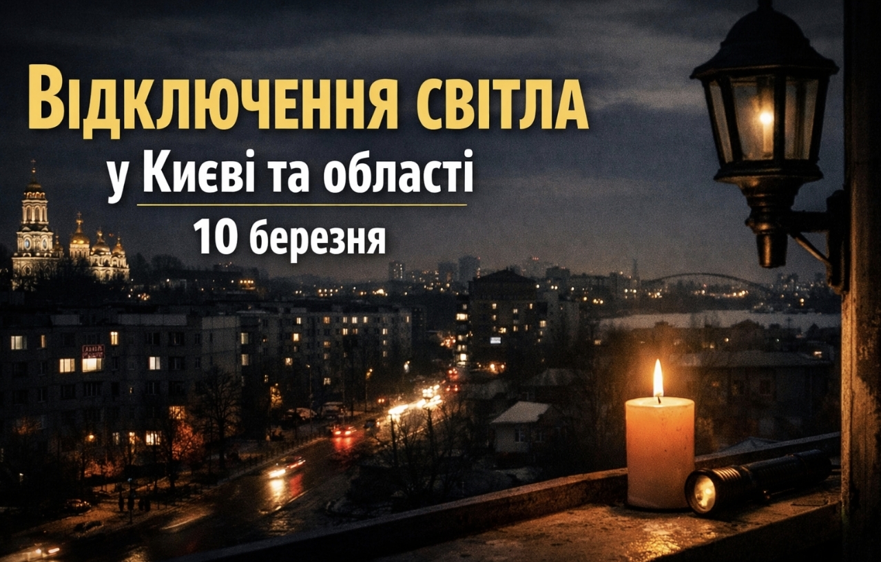 Коли не буде світла у Києві та області 10 березня 2026: графіки відключень