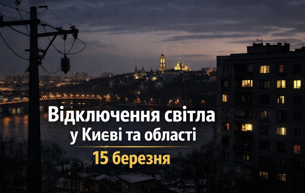 Коли не буде світла у Києві та області 15 березня 2026: графіки відключень