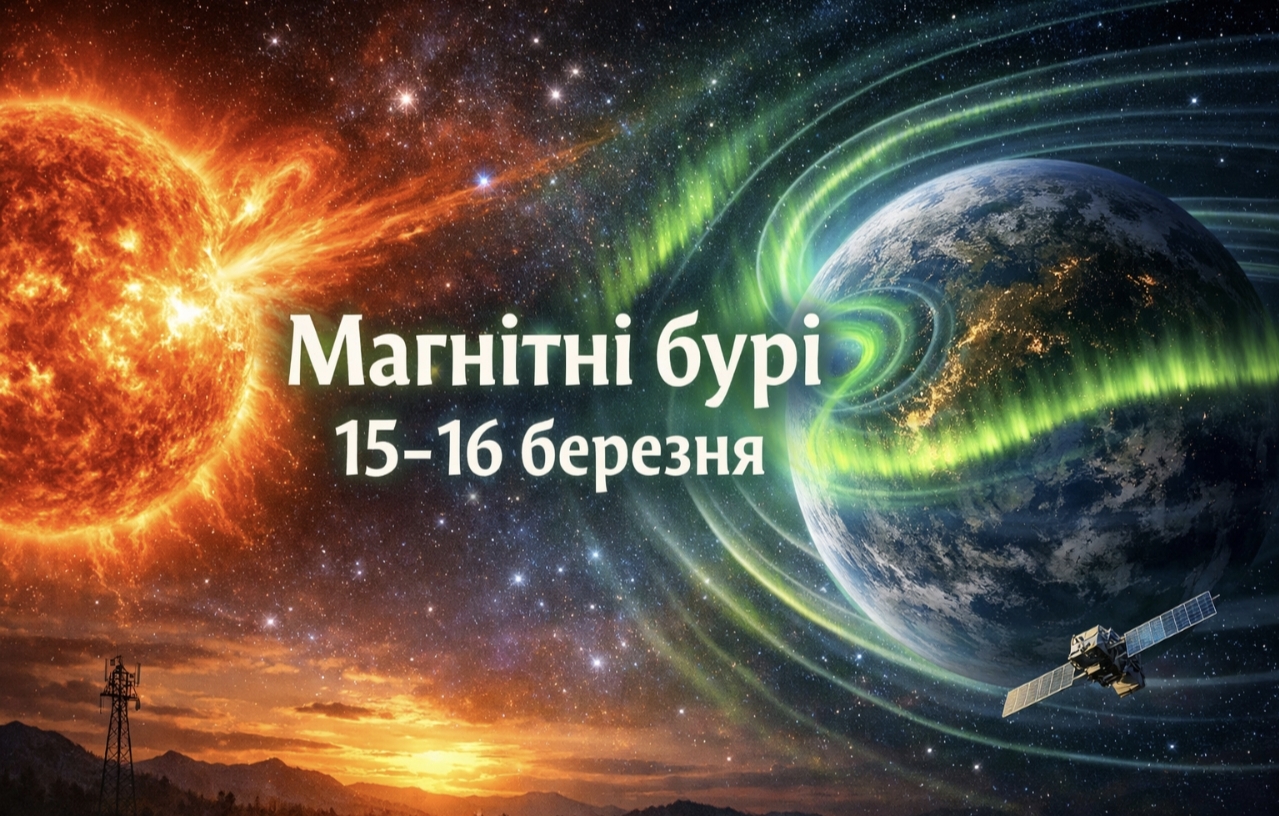 Магнітні бурі 15–16 березня 2026: який K-індекс сьогодні та як сонячна активність вплине на самопочуття