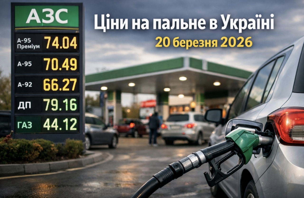 Ціни на бензин в Україні 20 березня 2026 року — скільки коштує літр А-95, А-92 та дизель на АЗС сьогодні