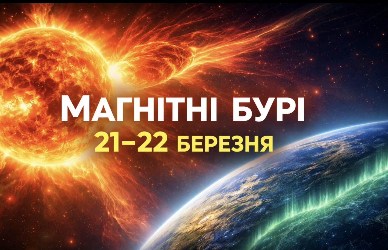 Магнітні бурі 21–22 березня 2026: прогноз K-індексу та вплив на самопочуття