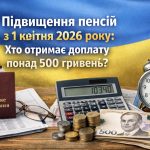 Кому підвищать пенсії з 1 квітня 2026 року в Україні: хто отримає доплату понад 500 гривень і як вона нараховується