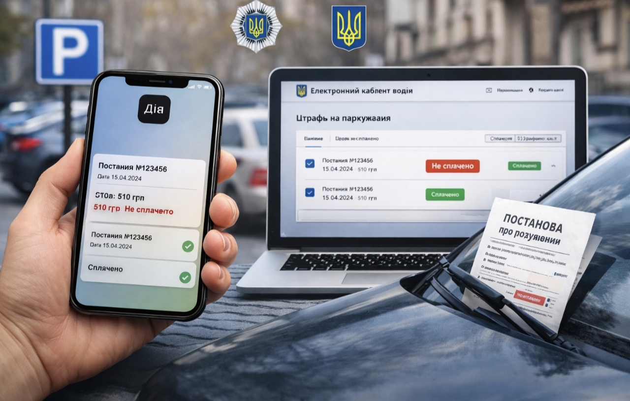 Штрафи за паркування в Україні тепер онлайн: як перевірити в Дії та Електронному кабінеті водія