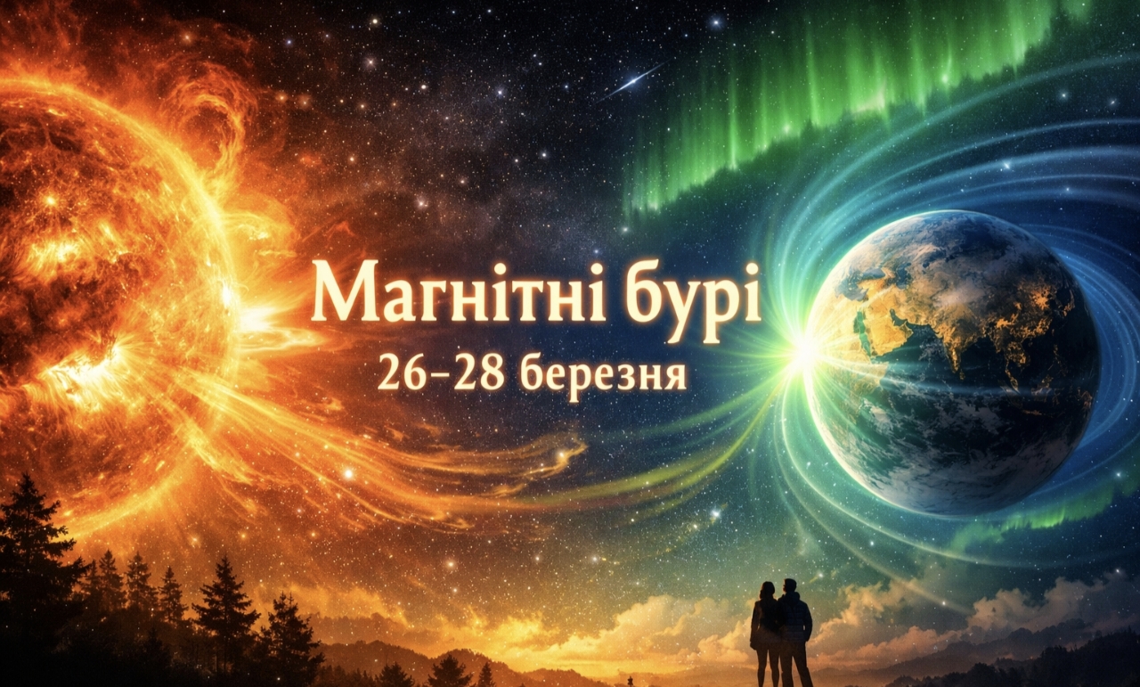 Магнітні бурі 26–28 березня 2026: якою буде сонячна активність сьогодні та чи варто хвилюватися