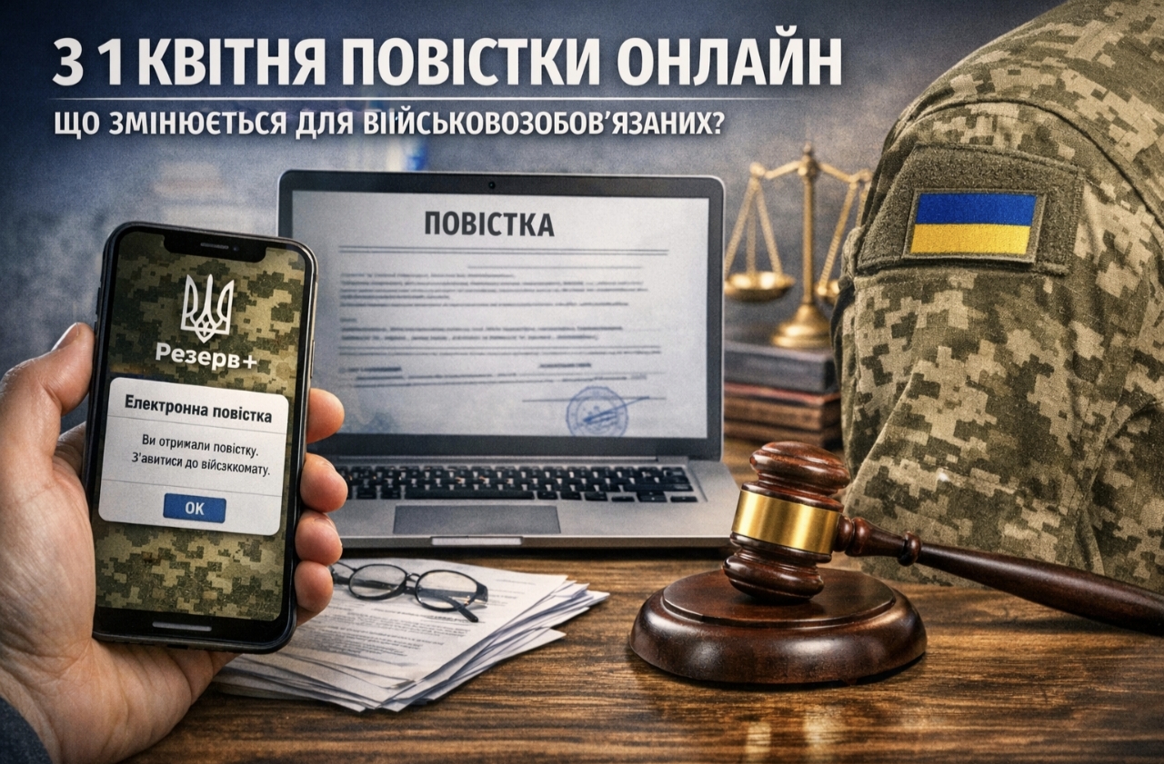 З 1 квітня повістки приходитимуть онлайн у «Резерв+» — коли документ вважається врученим і що загрожує за ігнорування