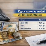 Курс валют на 28-29 березня 2026: скільки коштують долар, євро і злотий
