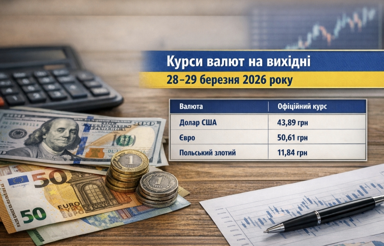 Курс валют на 28-29 березня 2026: скільки коштують долар, євро і злотий
