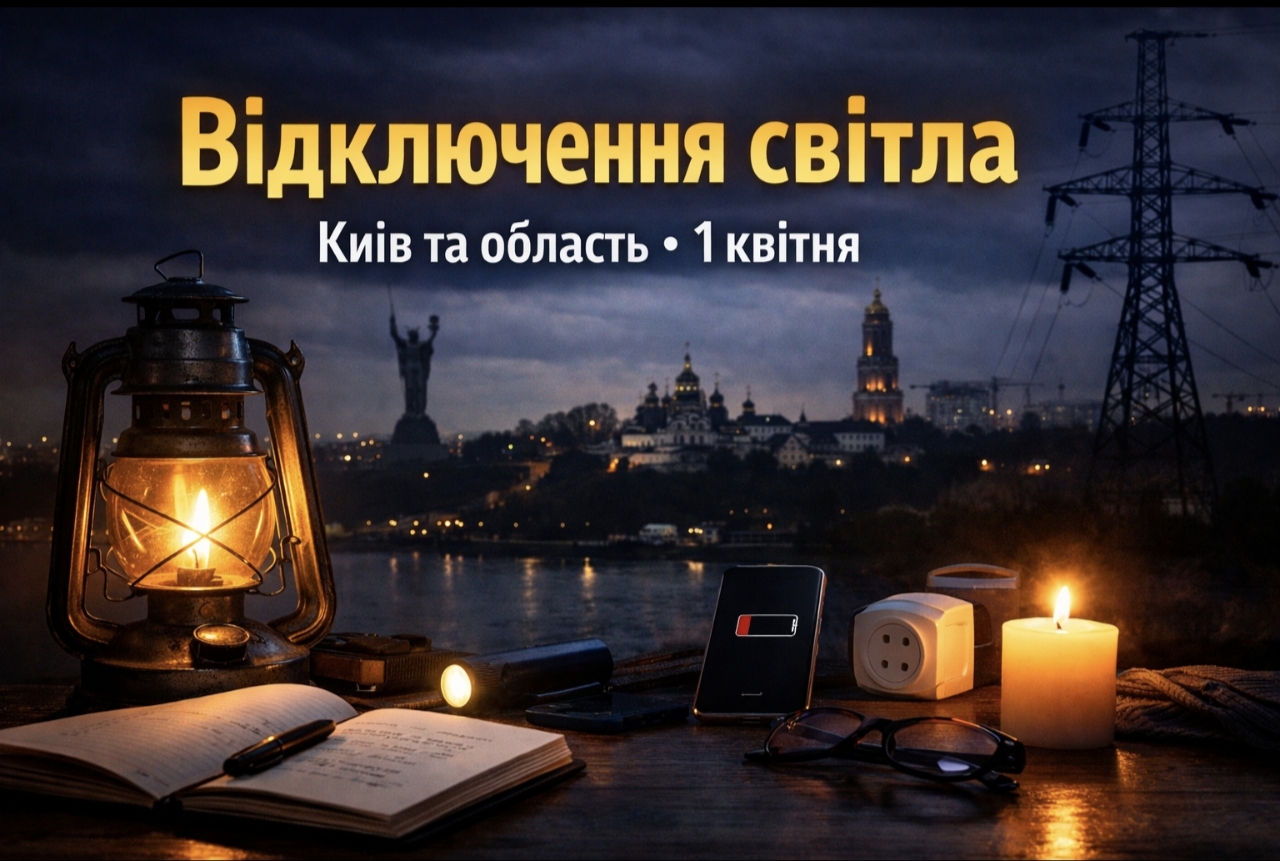 Графік відключень світла Київ та область 1 квітня 2026: де не буде електроенергії сьогодні