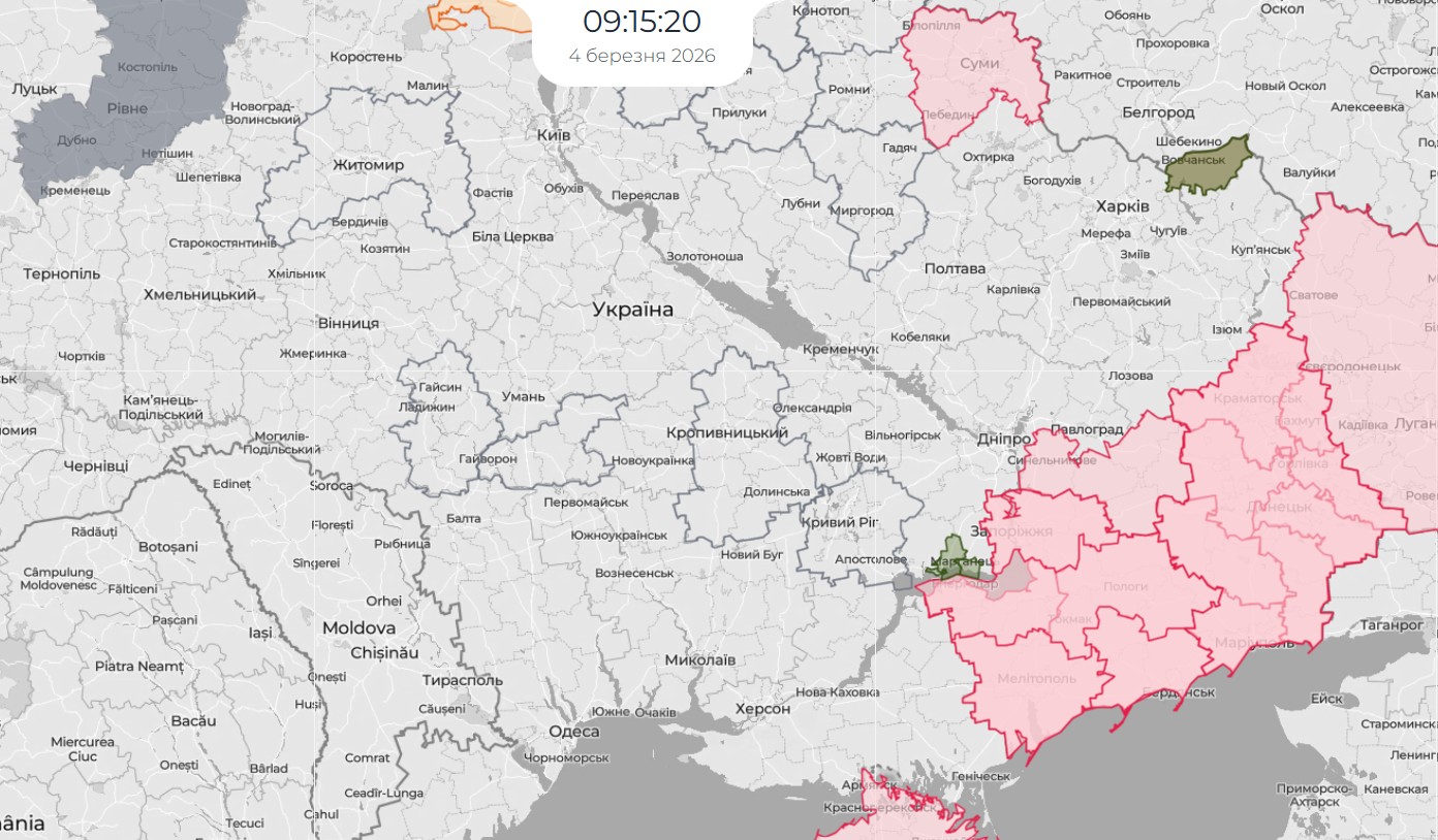 Повітряна тривога в Україні 4 березня 2026: онлайн-карта сирен у режимі реального часу