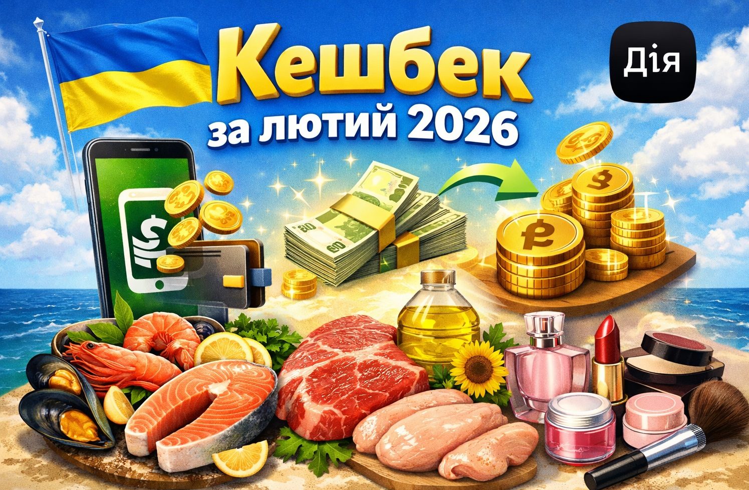 Виплата кешбеку за лютий 2026: на що можна витратити кошти та як долучитися
