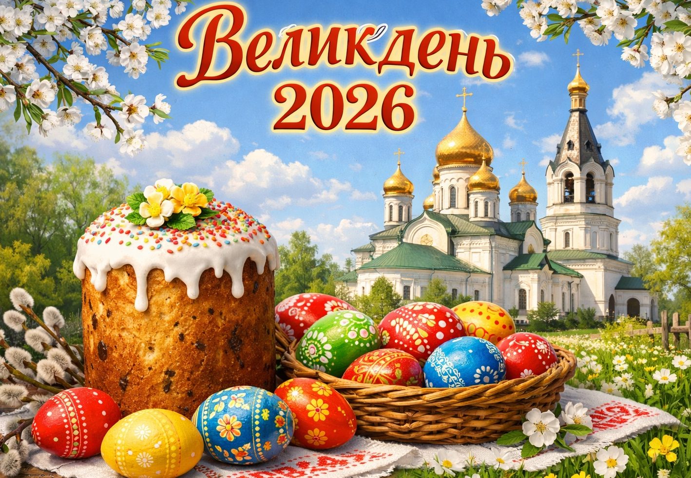 Великдень 12 квітня 2026: картинки, СМС, побажання прозою та листівки українською