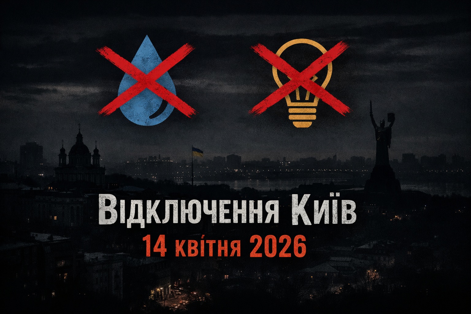 Без світла та води Київ 14 квітня 2026: якому районі чекати відключення