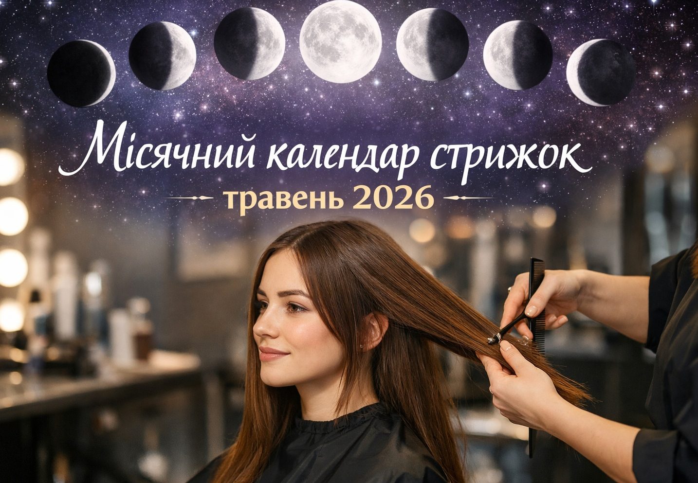 Місячний календар стрижок травень 2026: найкращі дні для стрижки та догляду за волоссям