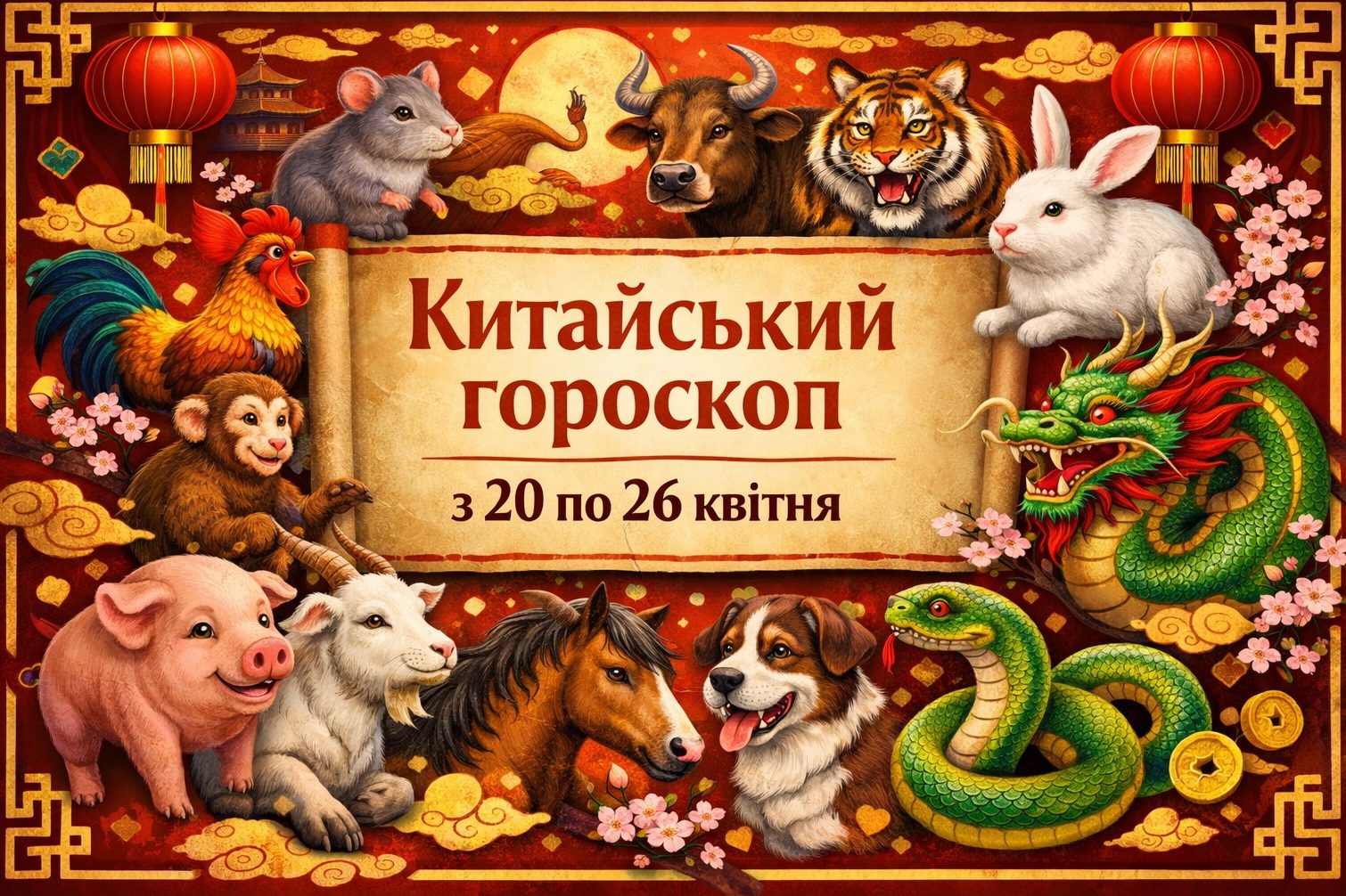 Китайський гороскоп на тиждень з 20 по 26 квітня 2026: кому пощастить найбільше