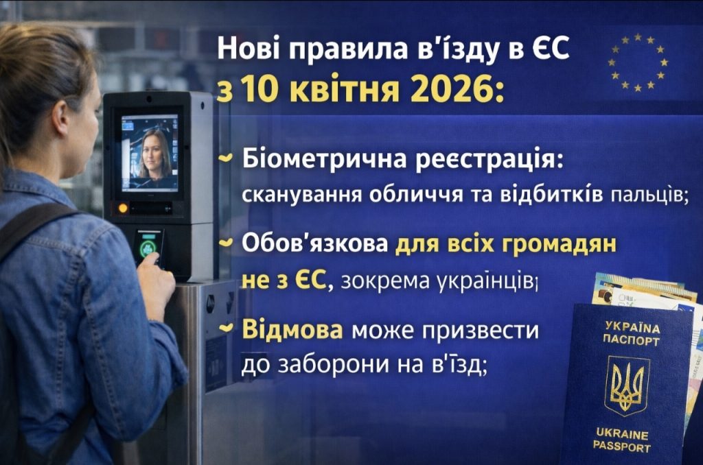 Що таке система EES і як вона змінює правила в’їзду в ЄС для українців з 10 квітня