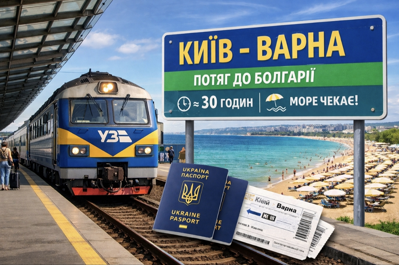 Потяг Київ — Варна 2026: прямий маршрут до Болгарії, скільки коштує квиток і як купити