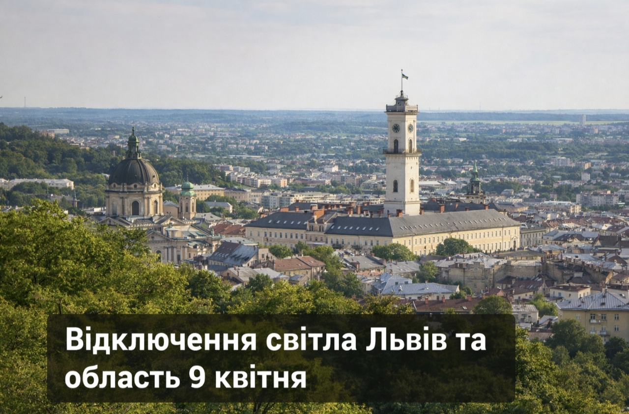 Актуальний графік відключення електроенергії Львів та область 9 квітня