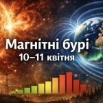 Магнітні бурі 10–11 квітня 2026: який K-індекс сьогодні та як сонячна активність вплине на самопочуття