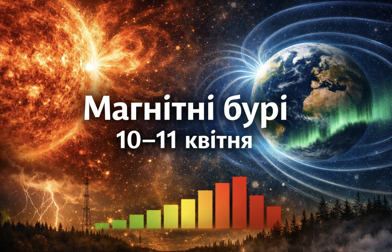 Магнітні бурі 10–11 квітня 2026: який K-індекс сьогодні та як сонячна активність вплине на самопочуття