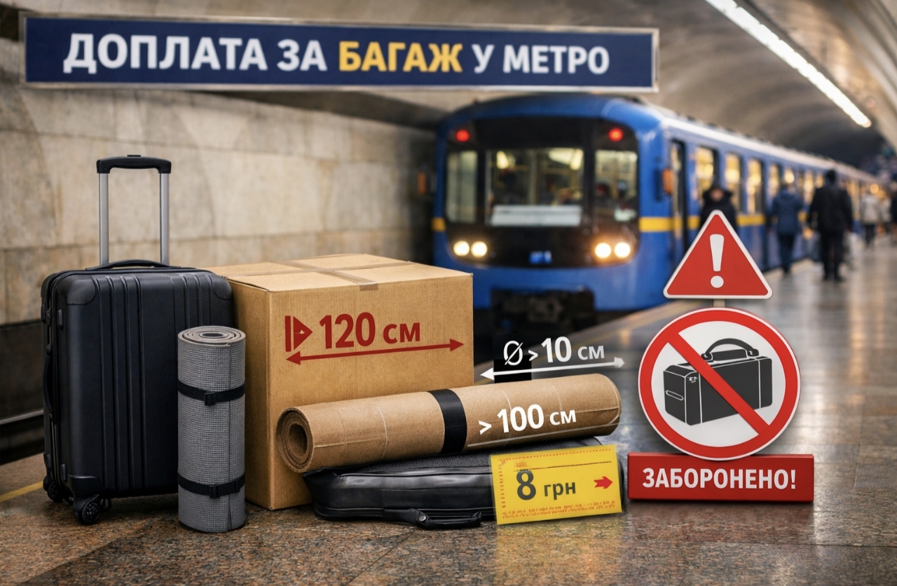 Кому потрібно платити за багаж у метро Києва і які речі підпадають під нові правила