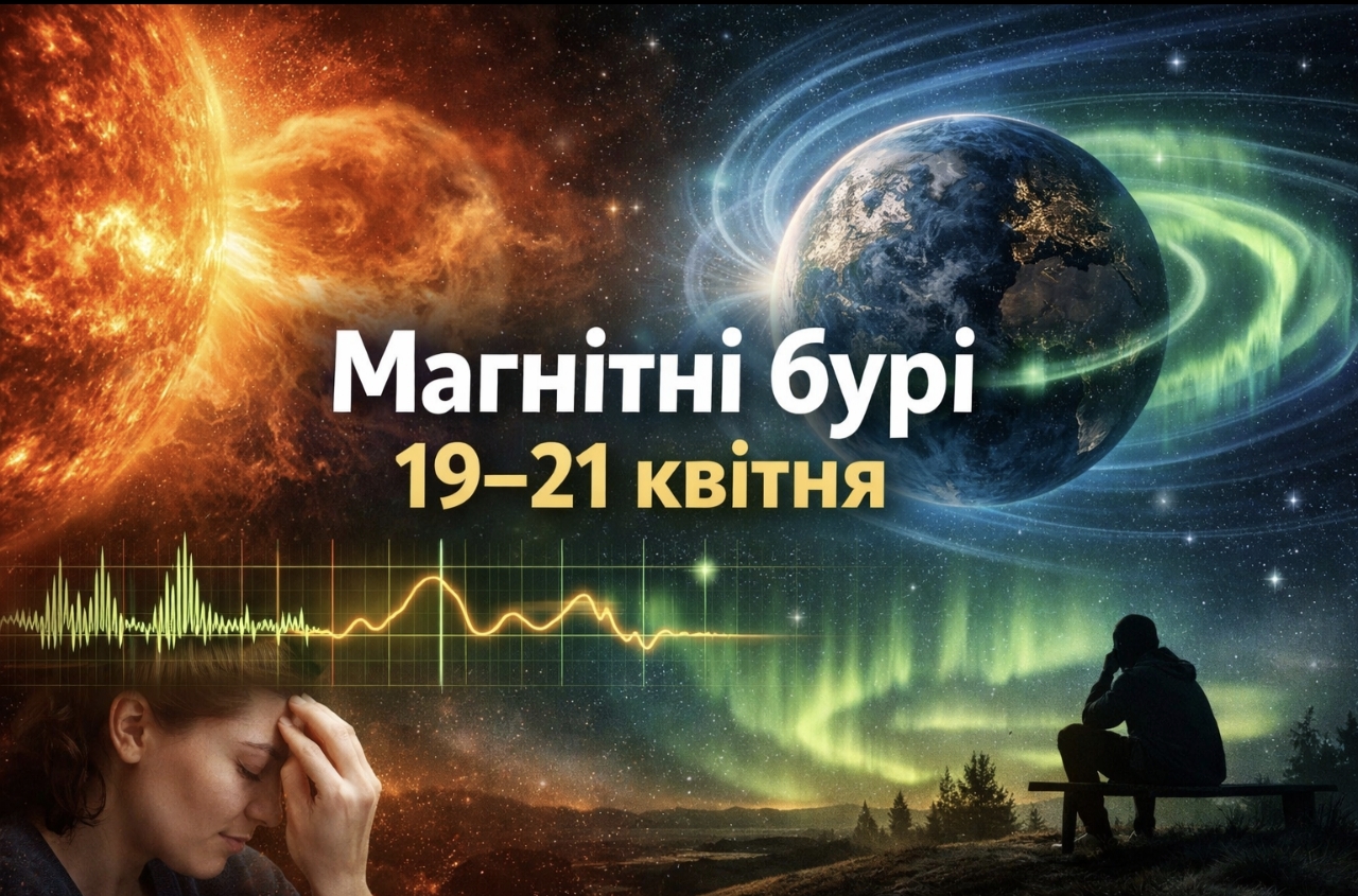 Магнітні бурі 19–21 квітня 2026: який K-індекс сьогодні та як сонячна активність вплине на самопочуття