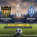 Онлайн-трансляція Буковина — Динамо сьогодні: де дивитися півфінал Кубка України