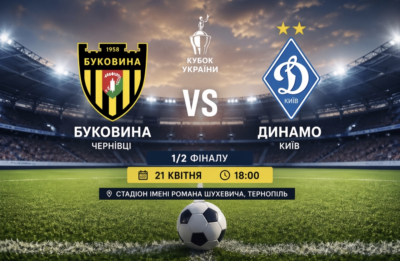 Онлайн-трансляція Буковина — Динамо сьогодні: де дивитися півфінал Кубка України