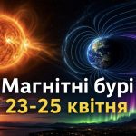 Магнітні бурі 23–25 квітня 2026 — який K-індекс сьогодні та як сонячна активність вплине на самопочуття