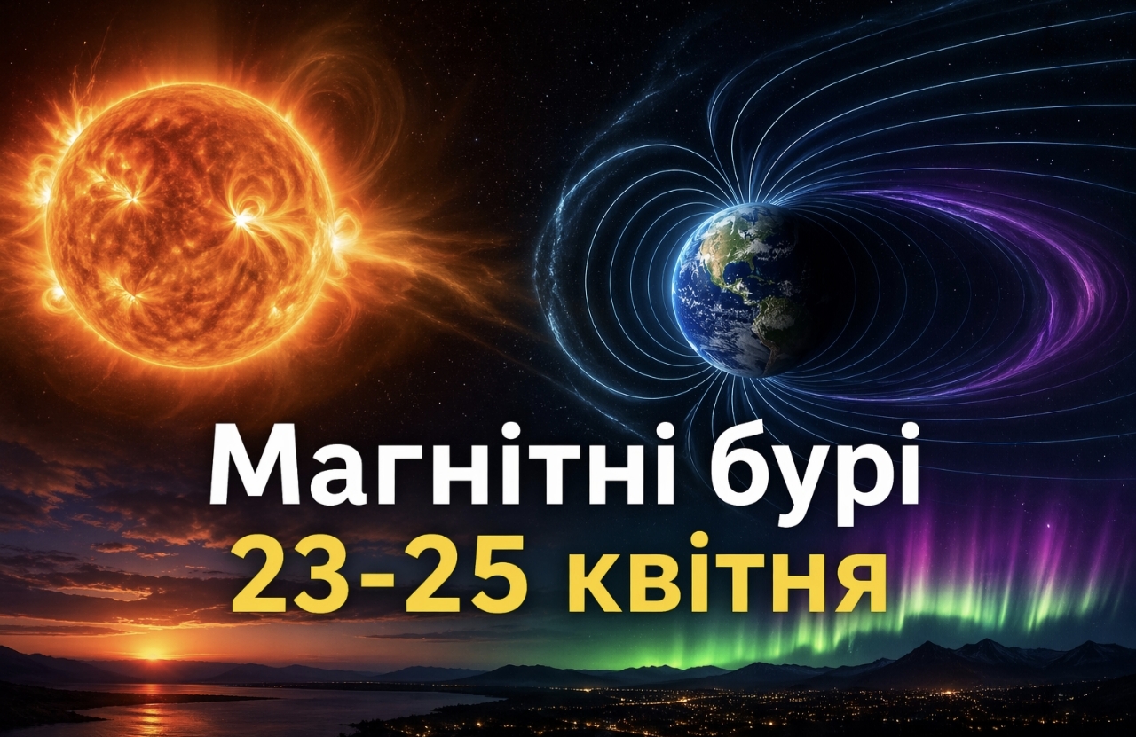 Магнітні бурі 23–25 квітня 2026 — який K-індекс сьогодні та як сонячна активність вплине на самопочуття