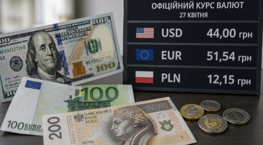 Який курс валют встановив НБУ на 27 квітня