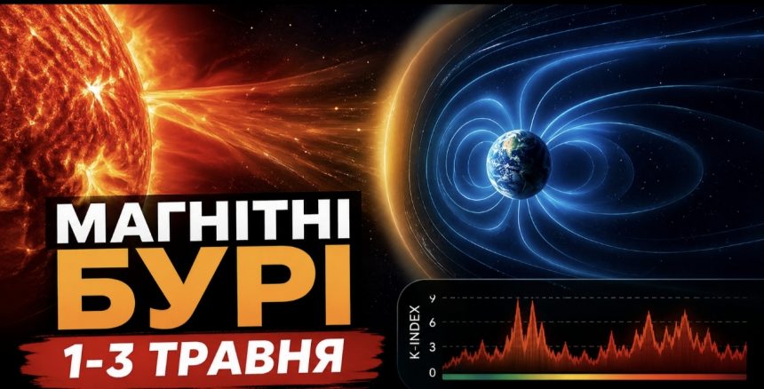 Магнітні бурі 1-3 травня 2026: який K-індекс сьогодні та як сонячна активність вплине на самопочуття