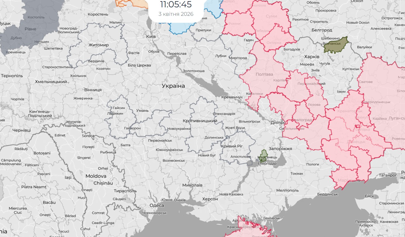 Повітряна тривога в Україні 3 квітня 2026: онлайн-карта сирен у режимі реального часу