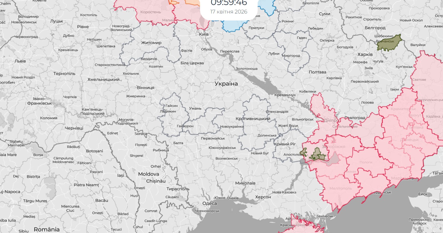 Повітряна тривога в Україні 17 квітня 2026: онлайн-карта сирен у режимі реального часу