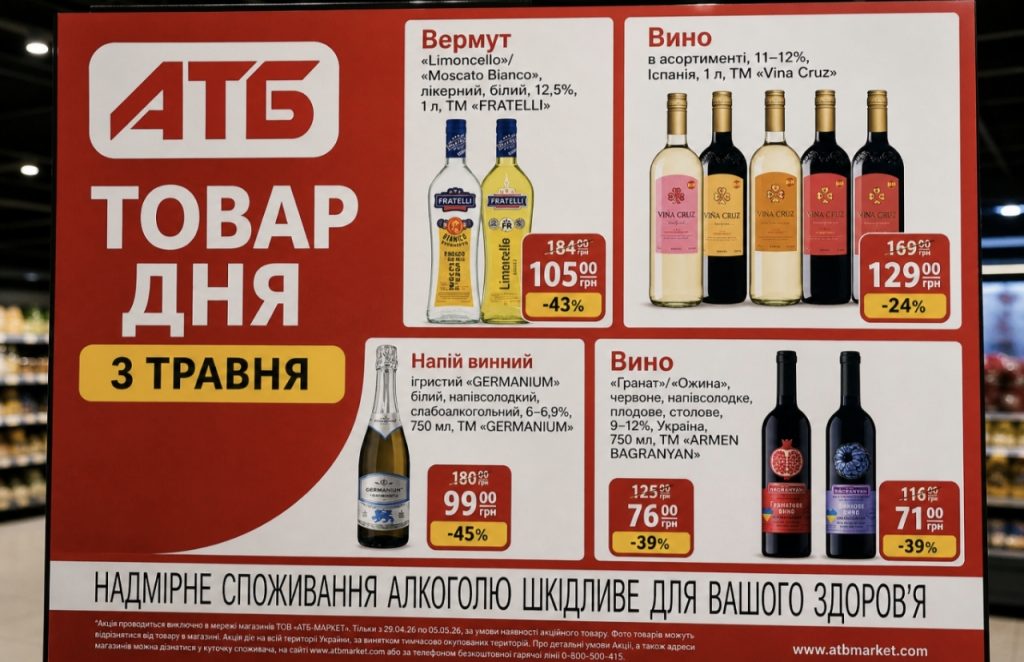 Товар дня в АТБ 3 травня 2026 — що можна купити сьогодні зі знижкою до 50%