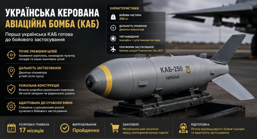 Коли українська КАБ буде застосована на фронті та що відомо про нову керовану авіабомбу Brave1
