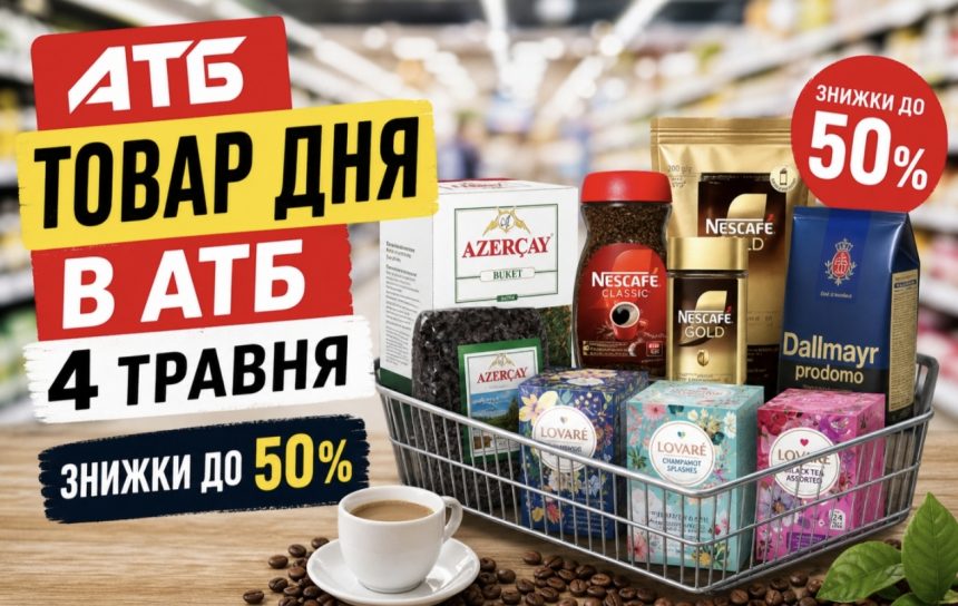 Товар дня в АТБ 4 травня 2026 — що можна купити сьогодні зі знижкою до 50%